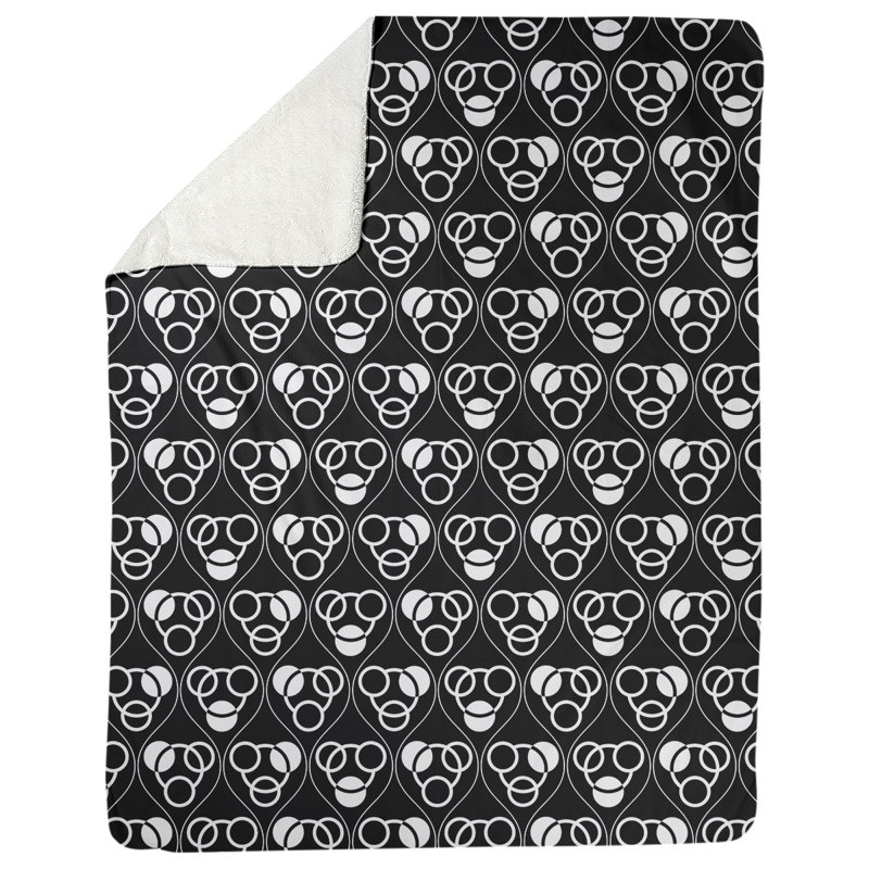 Couverture polaire à cercles classiques, l 60 po x L 80 po, Noir / blanc