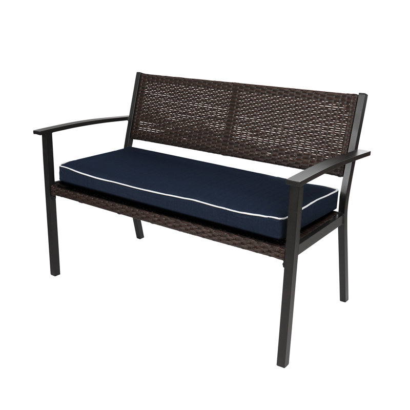 Wendin Outdoor 3'' Bench Seat Cushion, Navy