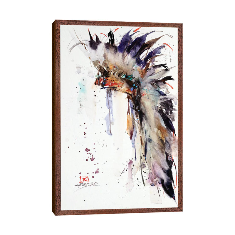 Headdress I 1 Piece Painting on Canvas, 101.6 cm H x 66.04 cm W, Classic Brown Wood Framed