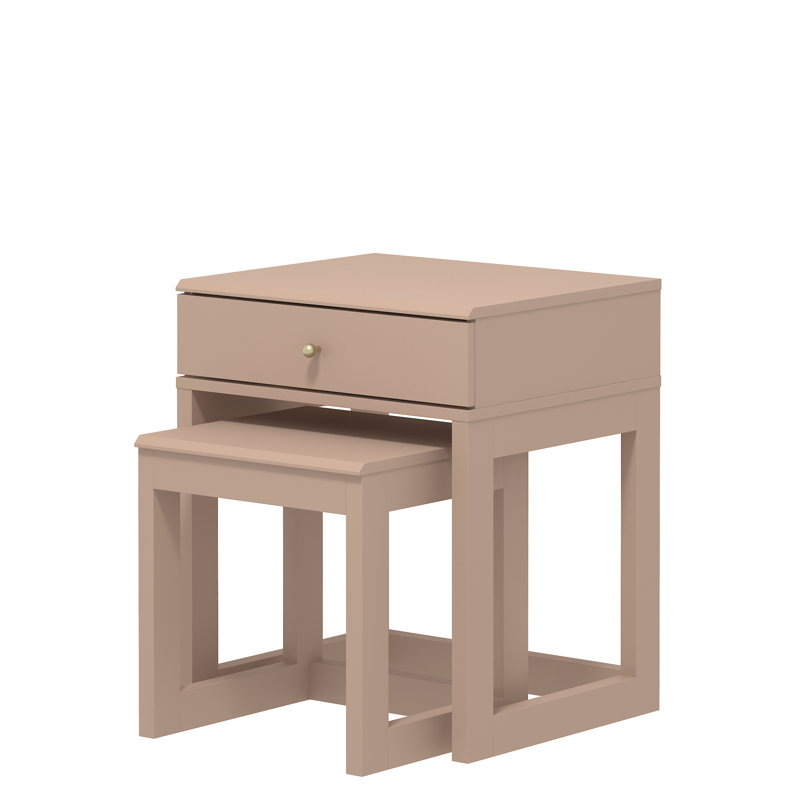 Limestone Wells Nesting Table, Warm Nude