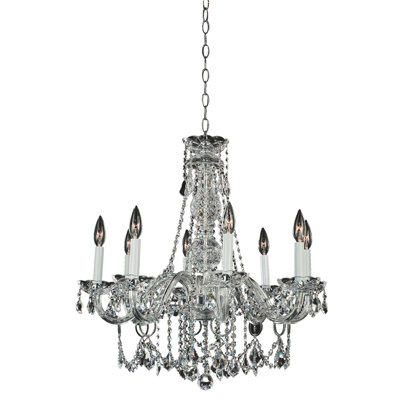 Crystal Palace 8 - Light Glass Dimmable Classic / Traditional Chandelier