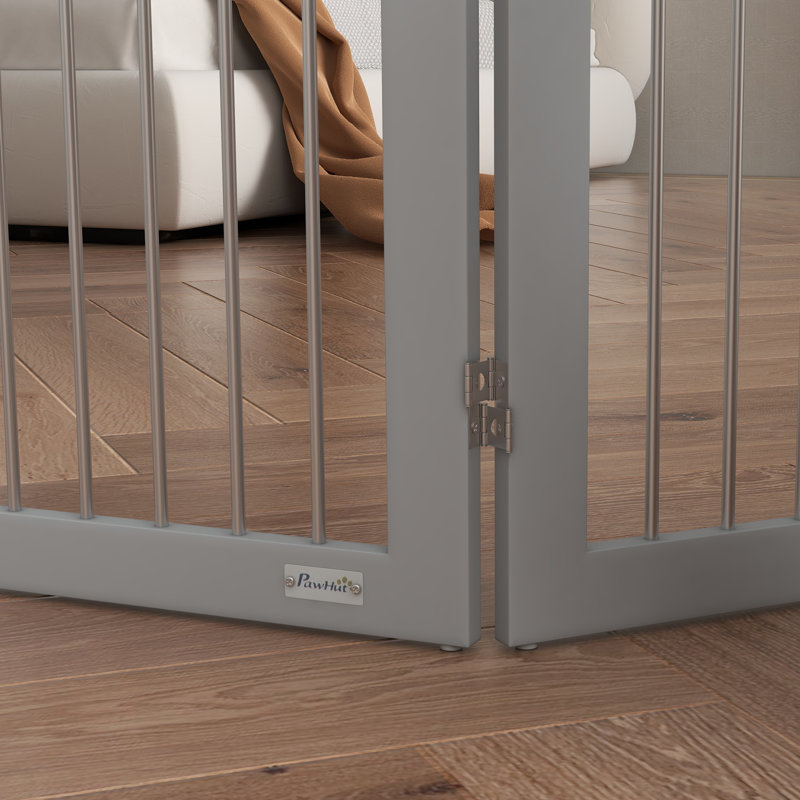 Medium Density Fiberboard (MDF) Free Standing Pet Gate, Grey