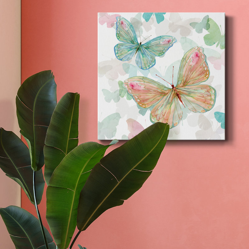 Asbury Garden Butterflies II - impression sur toile tendue, H 10 po x l 10 po x P 1,5 po