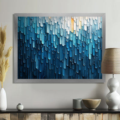 «Eastwood Drip Paint of Blue Cubic Matrix II» - art mural sur toile