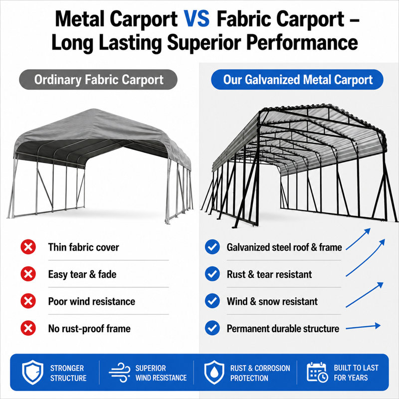 20 ft. W x 30 ft. D Heavy Duty Metal Carport, Outdoor Carport Canopy With Iron Roof, Durable All-Weather Carport For Cars, Trucks, Boats & Outdoor Equipment, Easy Quick-Install Assembly