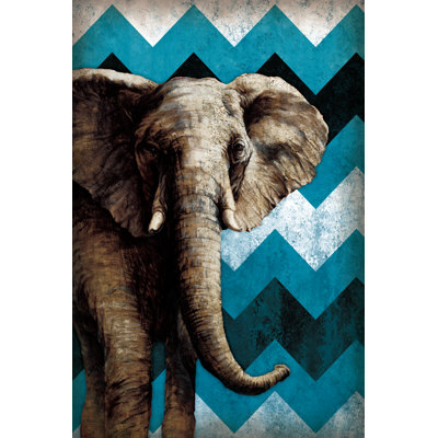 Chevron The Elephant - Wrapped Canvas Print