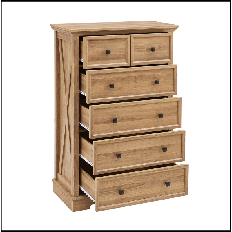 Commodes d'appoint à 6 tiroirs, Naturel