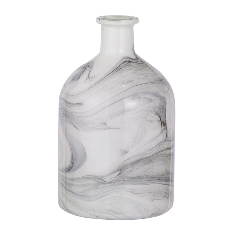 Vase-Black-And-White Swirl