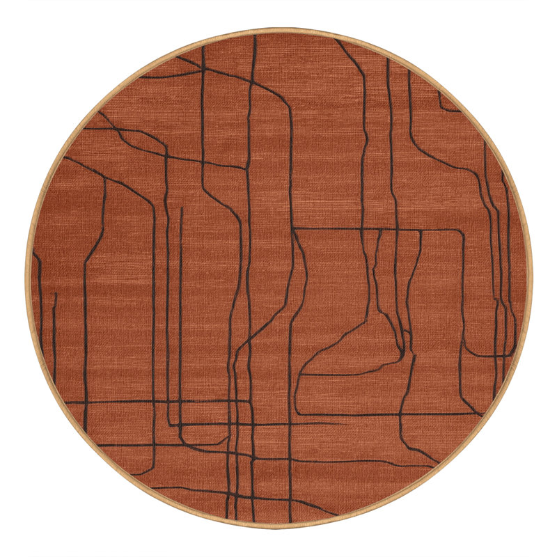 Tapis abstrait lavable à la machine, Rond 8 pi