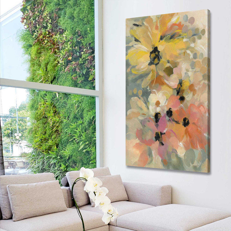 " June Flower Bed ", Wrapped Canvas, 40" H x 24" W x 1.5" D