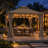 10 x 10 Ft Soft Top Patio Gazebo with 2-Tier Canopy, Mesh Netting and Privacy Curtains, Galvanized Steel Outdoor Canopy for Backyard Deck and Garden-135974232