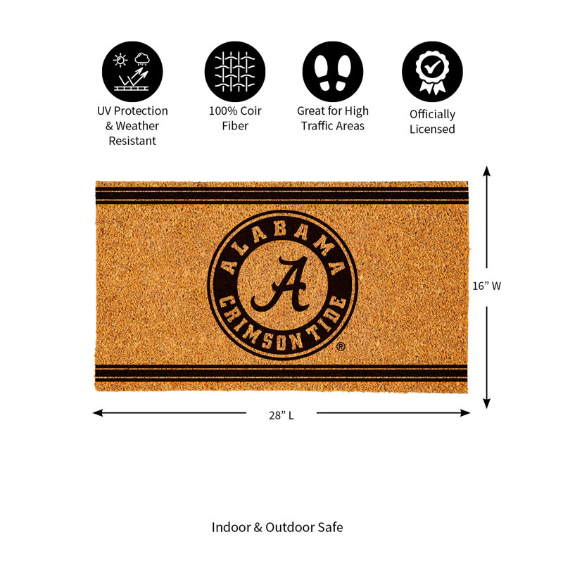 28 in. x 16 in. NCAA Indoor/Outdoor Doormat, Alabama Crimson Tide