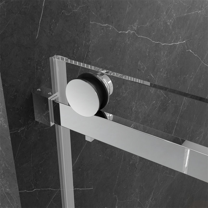 Cabine de douche rectangulaire en verre trempé sans cadre H 76 po x P 60 po x l 60 po, Chrome
