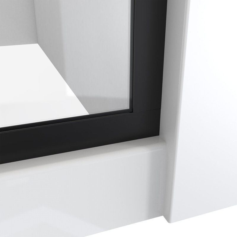 30" W x 72" H Frameless Shower Door, Matte Black, 30"