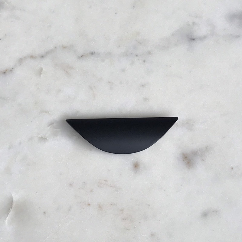 Matte Black Large Luna Drawer Pull, 1 1/4"