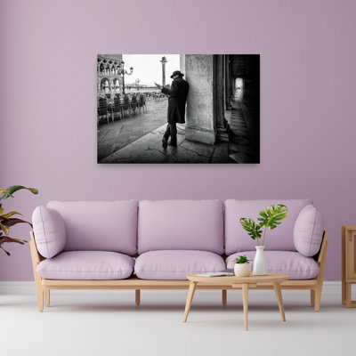 Venice Morning Reader Classic Elegant Vintage Architecture City Wall Art Print 1 Piece Wrapped Canvas Wall Art