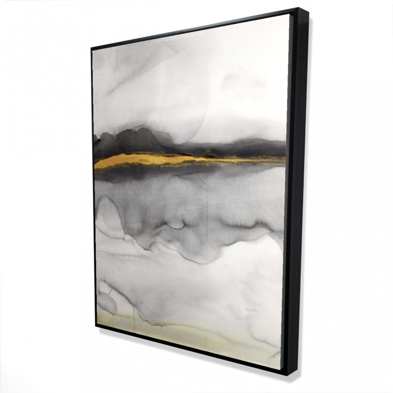 Gold Stripe Abstract Print On Canvas, H 48 po x l 36 po