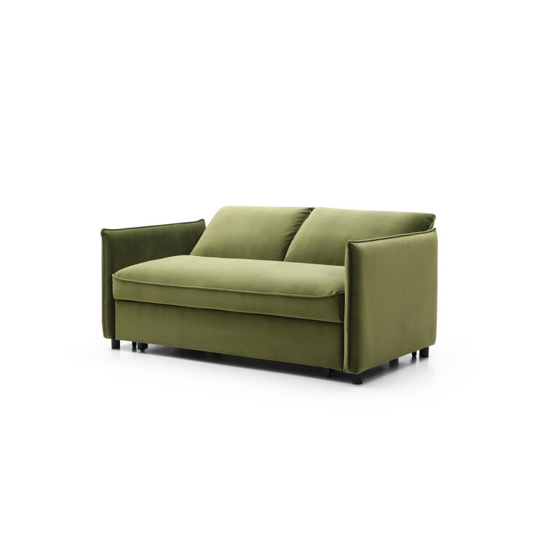 Betty 2 Seater Velvet Sofa Bed, Green