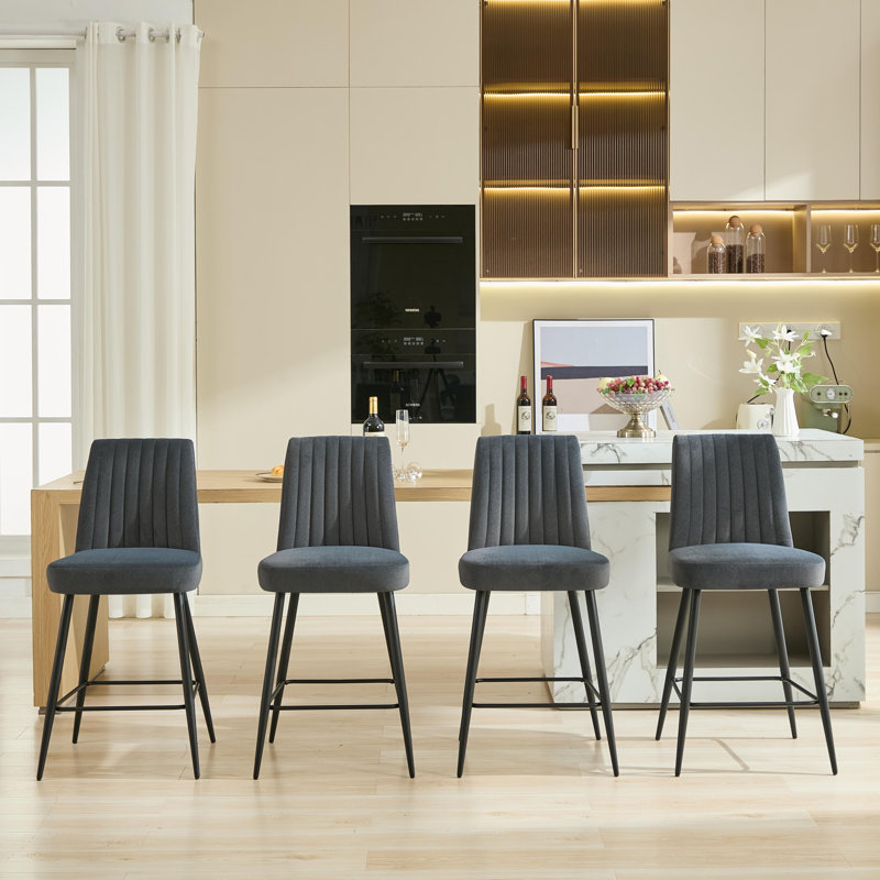 Ensemble de tabourets de bar Havenleigh, Gris foncé
