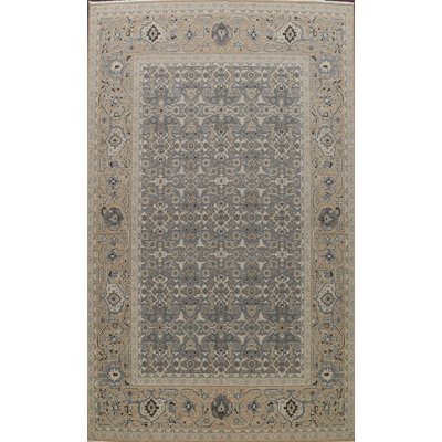 Tapis bleu clair / beige en laine Ziegler