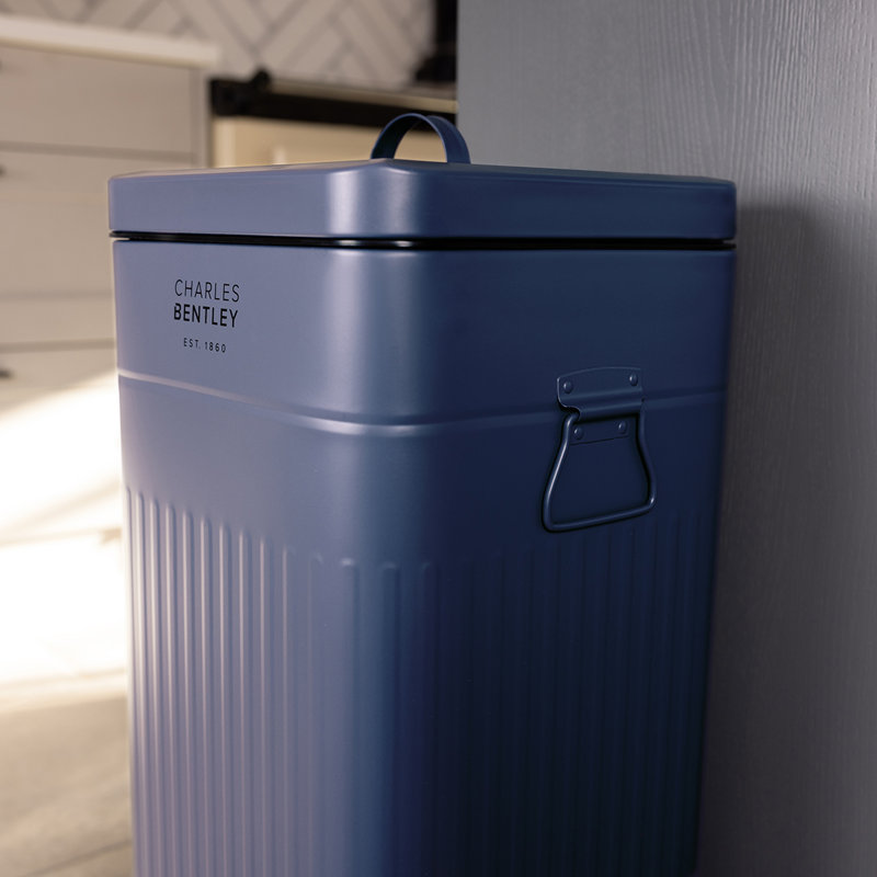 Steel Step On Kitchen Trash Can - 30L, Blue