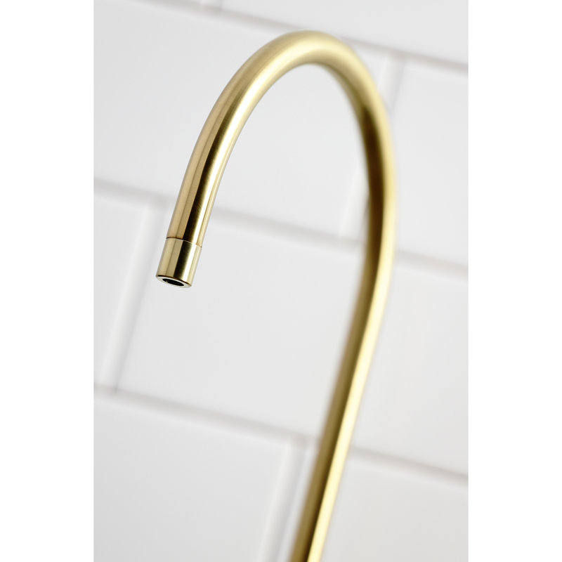 Kingston Brass New York Single-Handle 1-Hole Deck Mount Water Filtration Faucet, Satin Brass