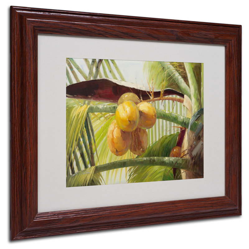 « coco palm i », reproduction d’art sur toile encadrée, H 11 po x l 14 po x P 0,5 po, Brun