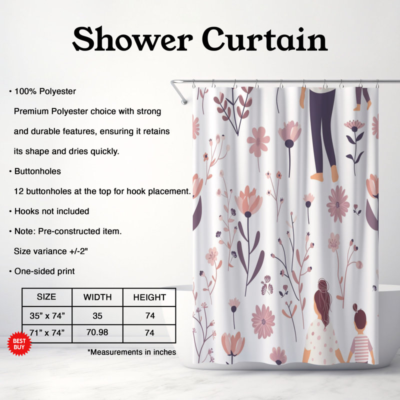Parents parentaux - Rideau de douche 34, H 74 po x l 71 po