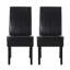 Chic paire de chaises de salle à manger rembourrées noires - support en bois d'hévéa élégant et élégant, 2 pieds noirs et robustes