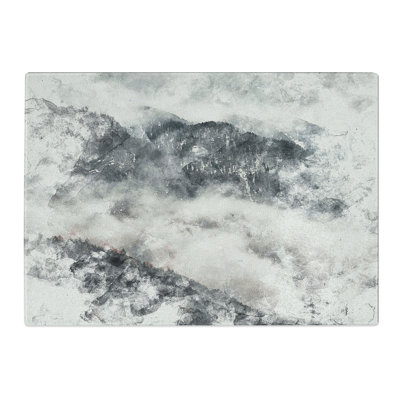 Tempered Glass Mountain Peak View in Italy Chopping Board