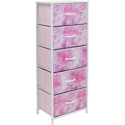 Commode avec 5 tiroirs - Meuble de rangement haut pour meubles