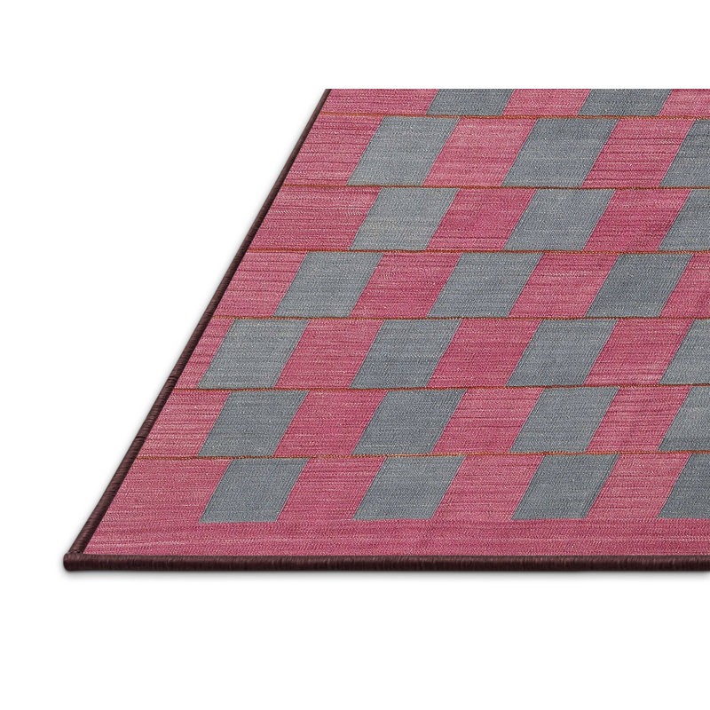 Tapis géométrique mauve / gris / vert, Rectangle 5 pi x 7 pi