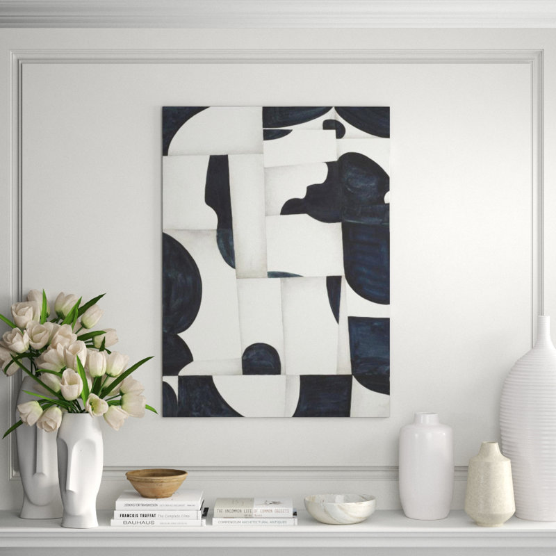 Black Puzzle Painting by Sara Brown, Image Brush Gel, 63" H x 47" W