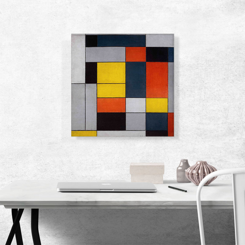 "Composition No. II 1920" par Piet Mondrian, reproduction d'art sur toile tendue, H 18 po x l 18 po x P 0,75 po