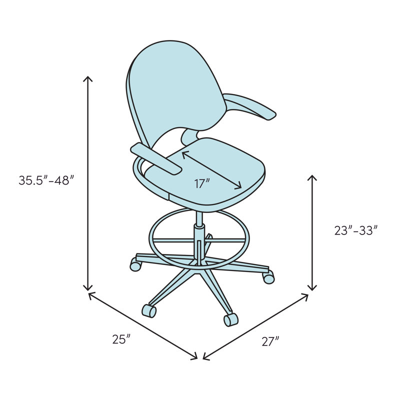 Chaise de dessin Jaycee, Patins