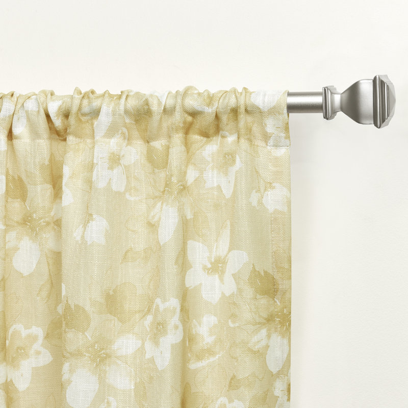Nicole Miller New York Dara Light Filtering, Semi Sheer Rod Pocket Curtain Panels, 54" W x 108" L, Gold