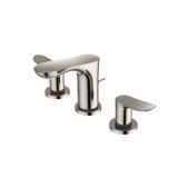 Double Handle Bathroom Faucet with Drain Assembly