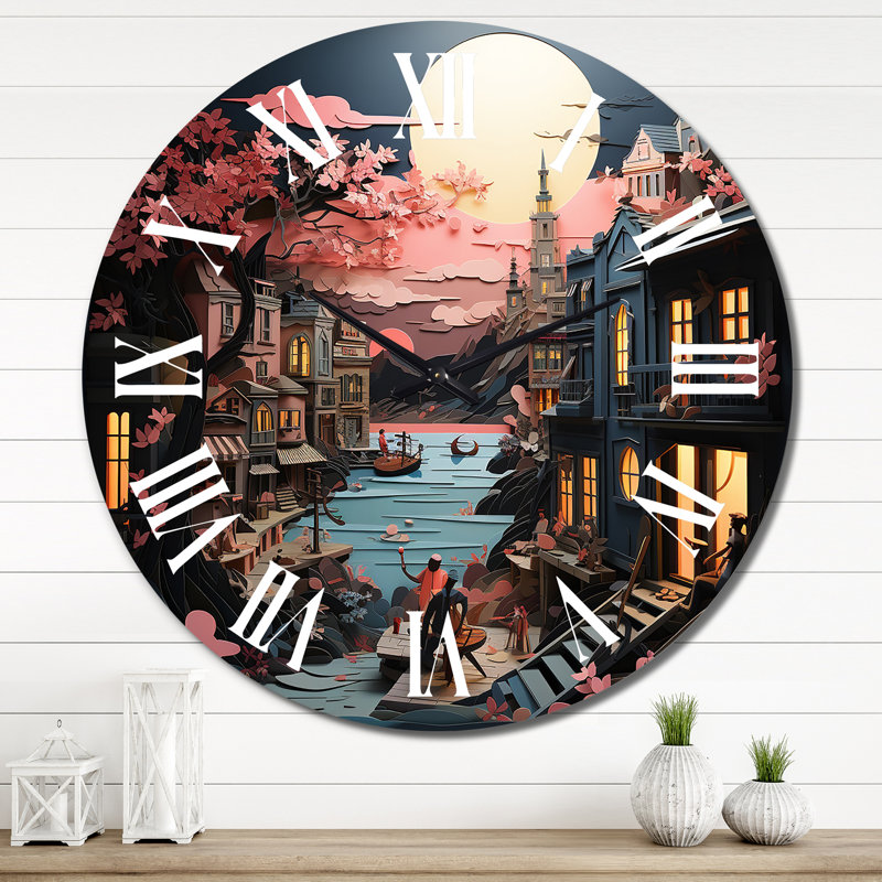 Horloge murale en métal, Très grand