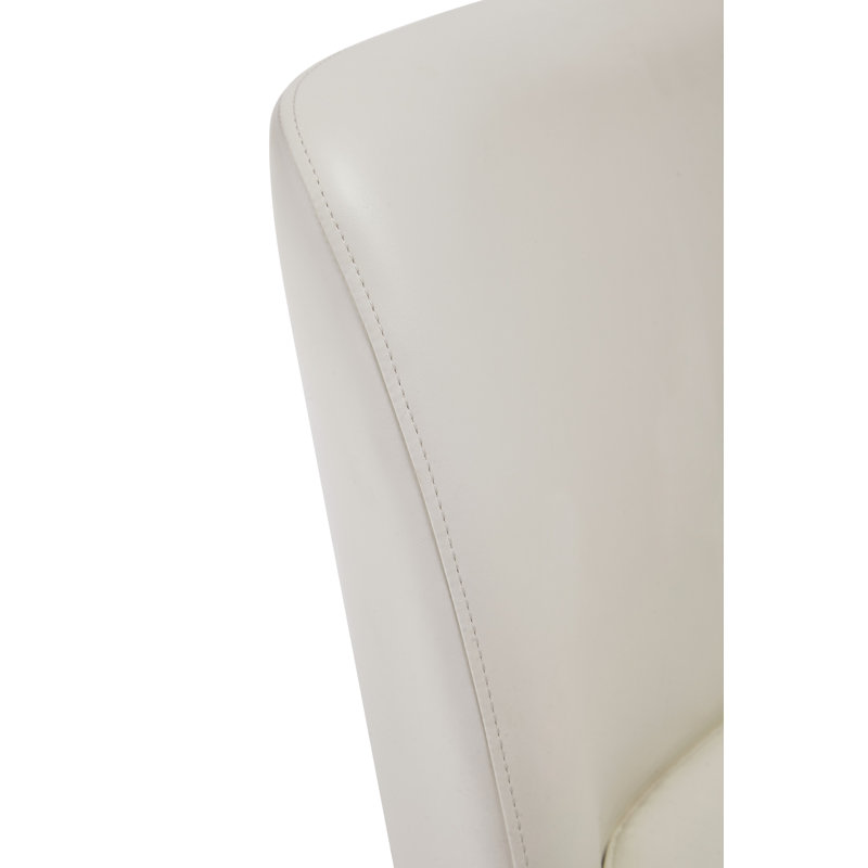 Serena Upholstered Solid Back Side Chair, Cream, 1