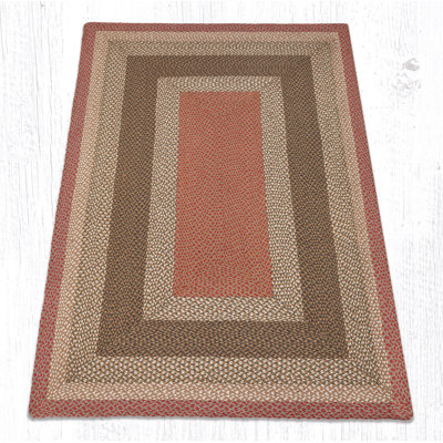 Tapis en jute tressé de couleur olive / bourgogne / gris Earth Rugs