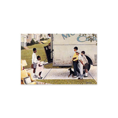 Déplacement (nouveaux enfants dans le quartier) par Norman Rockwell - Peinture sans cadre