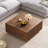 Square, 33.1", Coffee Table, Walnut, Ample Drawer Compartments, Rustic Interiors Four Storage Clutter - Living