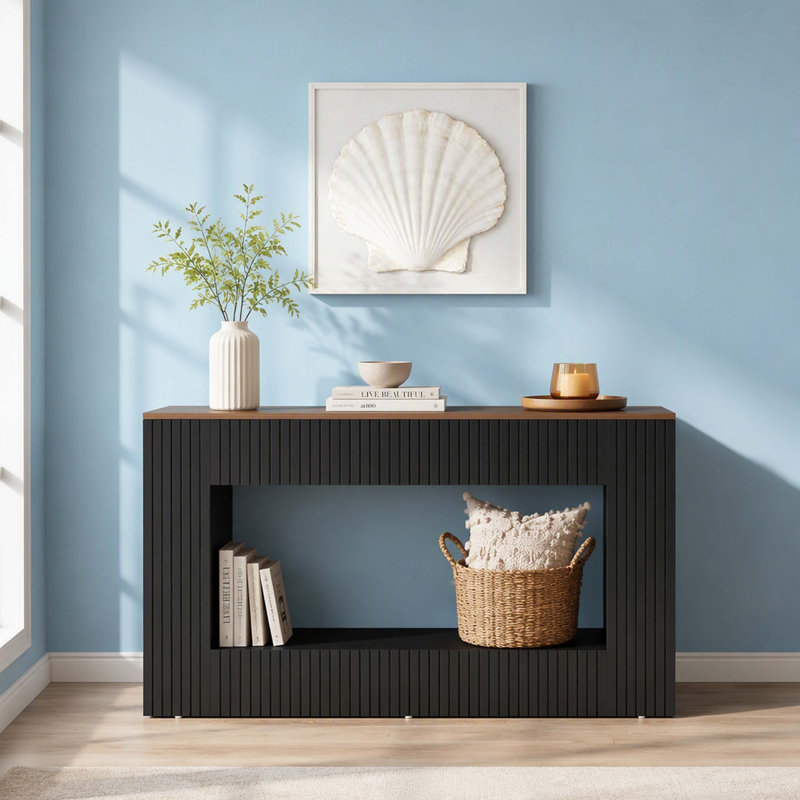 Table basse, table d'entrée moderne, table basse en bois