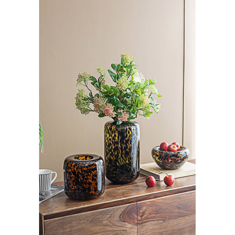 Vase en verre avec motif guépard