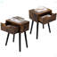 Ensemble de 2 tables d'appoint en bois de style Mid-Century, table de chevet pour le salon de la chambre à coucher