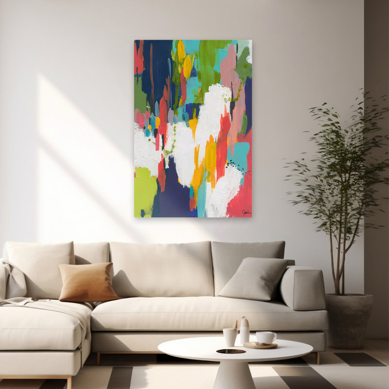 Winter Field - Abstracts Art contemporain, H 60 po x l 40 po