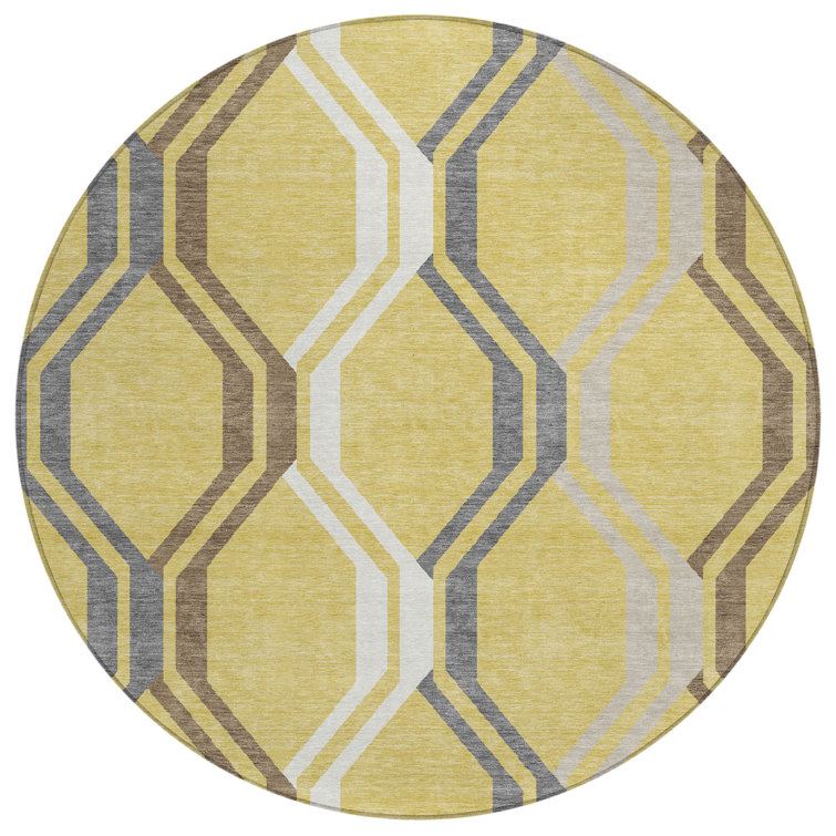 Machine Washable Indoor/Outdoor Hashlamoun ACN2326 Mid-Century Modern Rug