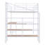 Lit mezzanine double en métal avec bureau et échelle de rangement latérale-394978546