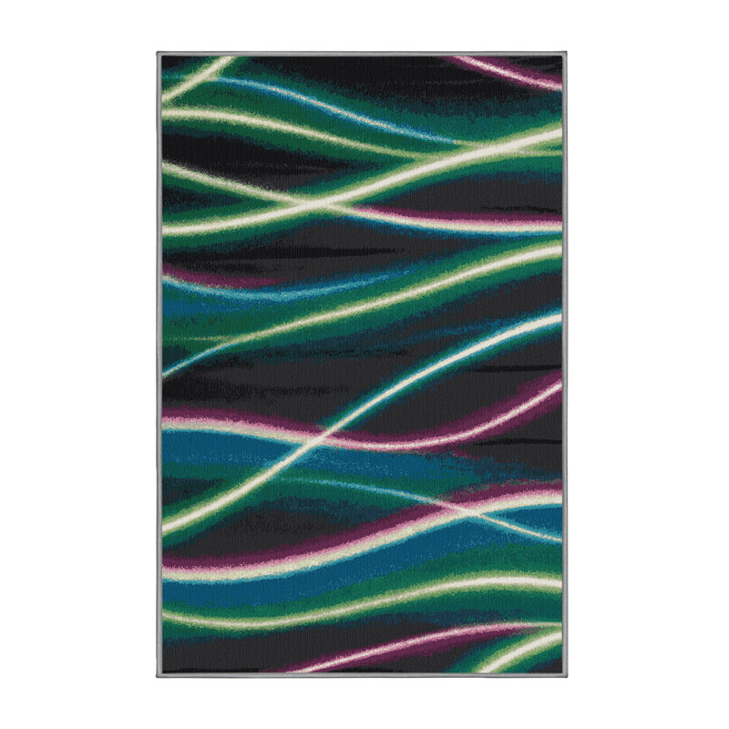 Tapis mauve lavable à la machine, Rectangulaire 2 pi x 3 pi