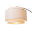 Lampe sur pied à arc 1 lumière Coronado - noir mat et nickel satiné, double abat-jour en lin blanc, gradateur